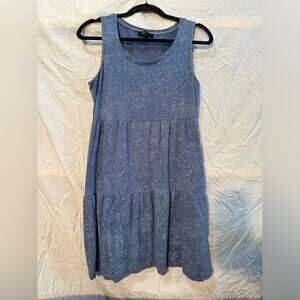 Frye Faded Blue Bandana Tiered Mini Dress Size Medium Cotton Sleeveless Western